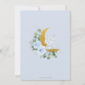 Blauwe Florale olifant over het Baby shower van de Bedankkaart (Achterkant)