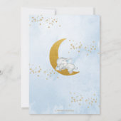 Blauwe Florale olifant over het Baby shower van de Bedankkaart (Achterkant)