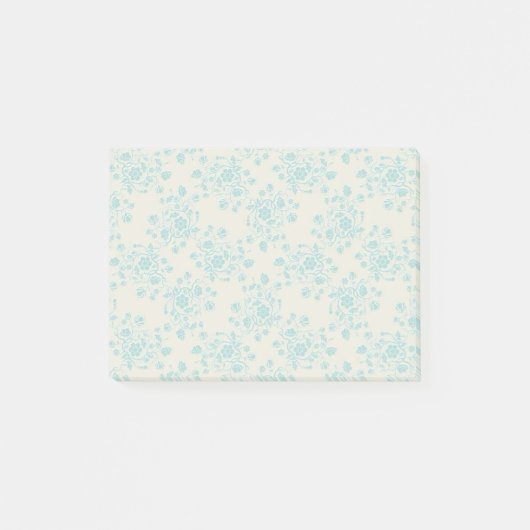 Blauwe florale post-it noten post-it® notes (Voorkant)