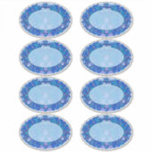 Blauwe florale scalloped sticker (Voorkant)
