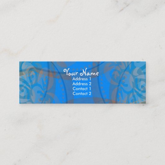 Blauwe Floralia-profielkaart Mini Visitekaartje (Voorkant)