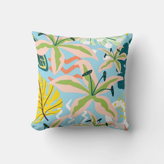 Blauwe Florals Kussen (Voorkant)