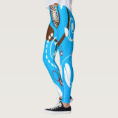 Blauwe Florals Leggings (Links)