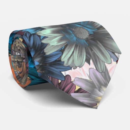 Blauwe flordehond stropdas (Opgerold)