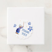 Blauwe floremdame met waterverf rietsuiker bedankt bedankjes labels (In situ)