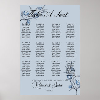 Blauwe Floris 24 Tafel Bruiloft Zitkaarten Poster