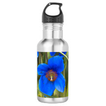 Blauwe Flower waterfles