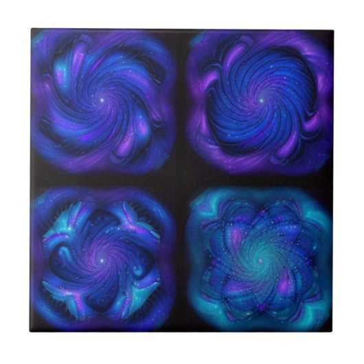 Blauwe Fluisteringen Van Het Universum Tegeltje (Voorkant)
