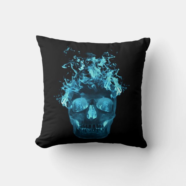 Blauwe fluitschedel Omkeerbare piloot Kussen (Voorkant)