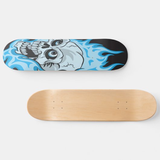Blauwe fluitschedel skateboard (Horizontaal)