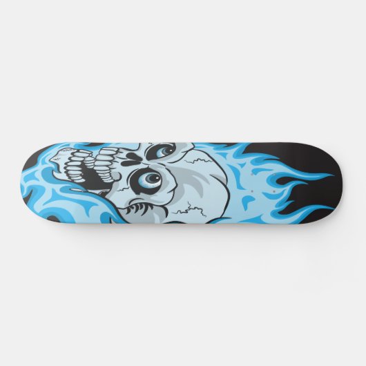 Blauwe fluitschedel skateboard (Horizontaal)