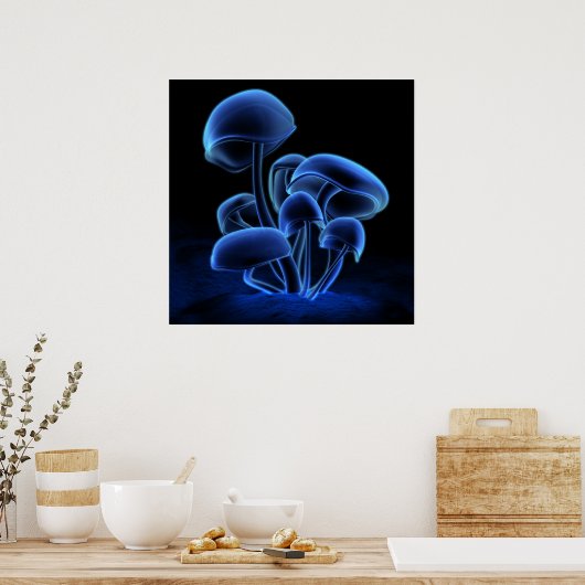 Blauwe fluorescentie (Square) Poster (Keuken)
