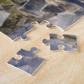 Blauwe fluorietkristallen in matrix legpuzzel (Zijkant)