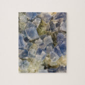 Blauwe fluorietkristallen in matrix legpuzzel (Verticaal)