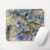 Blauwe fluorietkristallen in matrix muismat (Met muis)