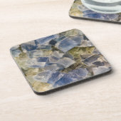 Blauwe fluorietkristallen in matrix onderzetter (Linkerzijde)