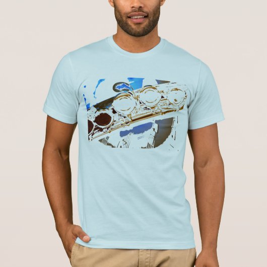 blauwe flut t-shirt (Voorkant)