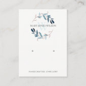 BLAUWE FOLIAGE MONOGRAM EARRING LOGO VISITEKAARTJE (Voorkant)