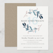 BLAUWE FOLIAGE WREATSWEET 16 BIRTHDAY KAART (Voorkant / Achterkant)