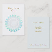 Blauwe Folie Look Lotus Chubby Visitekaartje (Voorkant / Achterkant)