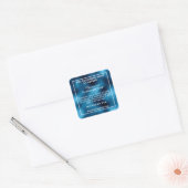  blauwe folie zeep en cosmetica vierkante sticker (Envelop)