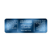 blauwe folie zeep en cosmetisch etiket (Voorkant)