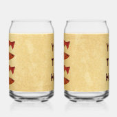 Blauwe Folk Art Forel/Zalm Blikvorm Glas (Links)