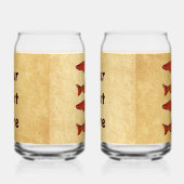 Blauwe Folk Art Forel/Zalm Blikvorm Glas (Rechts)