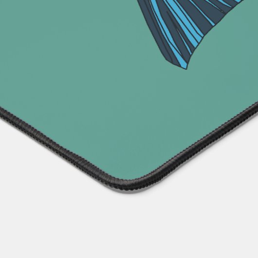 Blauwe Folk Art Forel/Zalm Bureaumat (Hoek)