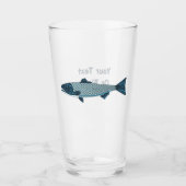 Blauwe Folk Art Forel/Zalm Glas (Voorkant)