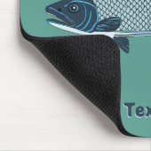 Blauwe Folk Art Forel/Zalm Muismat (Hoek)