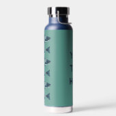 Blauwe Folk Art Forel/Zalm Waterfles (Links)