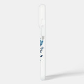 Blauwe folk bloemenpatroon Case-Mate iPhone case (Achterkant / Links)