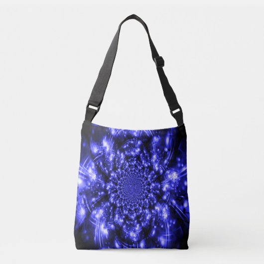 Blauwe Fonkelende Lichten Crossbody Tas (Voorkant)