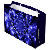 Blauwe Fonkelende Lichten Groot Cadeauzakje (Achterkant Gekanteld)