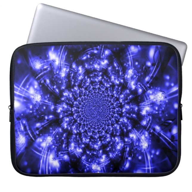 Blauwe Fonkelende Lichten Laptop Sleeve (Voorkant)
