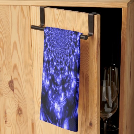 Blauwe Fonkelende Lichten Theedoek (Derde Gevouwen)