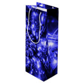 Blauwe Fonkelende Lichten Wijn Cadeautas (Voorkant Gekanteld)