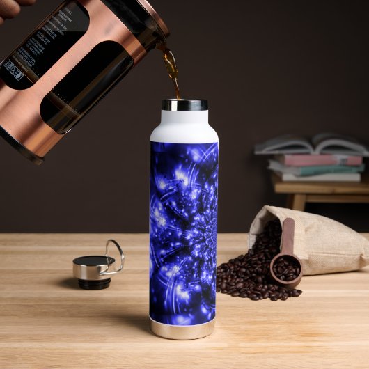 Blauwe Fonkelende Lichtjes Waterfles (Koffie (Gedraaid) )