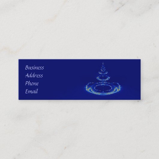 Blauwe fontein mini visitekaartje (Voorkant)