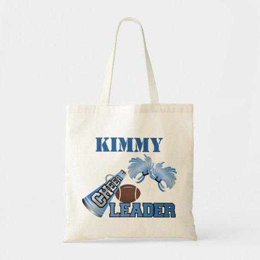 Blauwe Football Cheerleader Canvas Canvas tas (Voorkant)