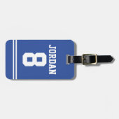 Blauwe Football Jersey met nummer Bagagelabel (Voorkant horizontaal)