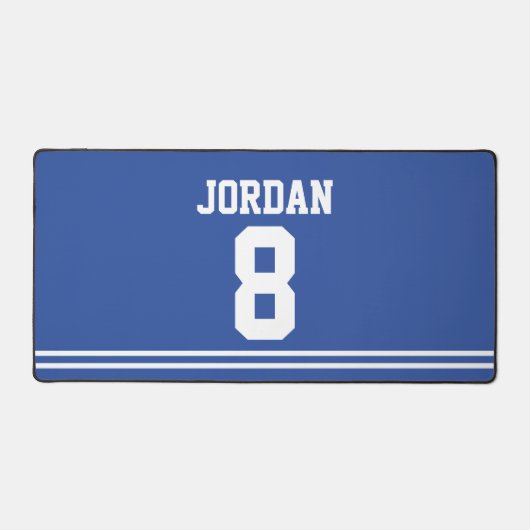 Blauwe Football Jersey met nummer Bureaumat (Voorkant)