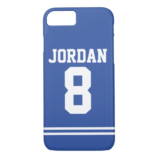 Blauwe Football Jersey met nummer Case-Mate iPhone Case (Achterkant)