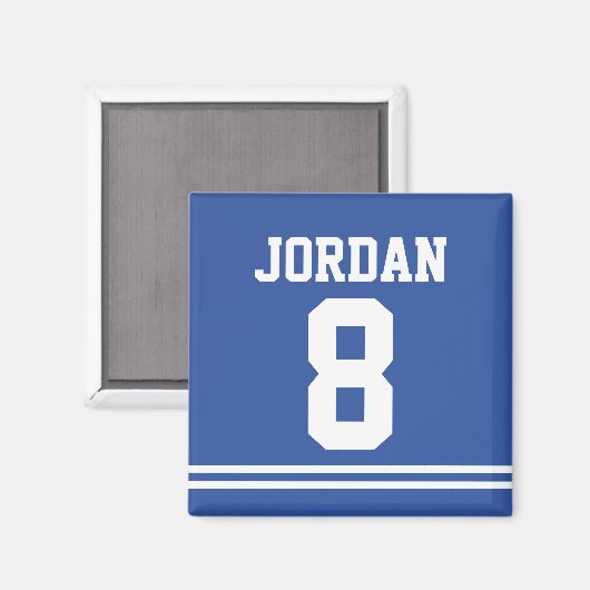 Blauwe Football Jersey met nummer Magneet (Voorkant / Achterkant)