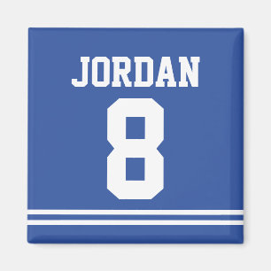 Blauwe Football Jersey met nummer Magneet