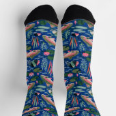 Blauwe forel sokken | Herhalend patroon sokken (Top)
