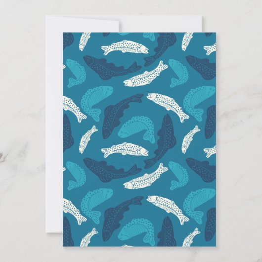 Blauwe Forel Vis Maatwerk Pensioenfeestje Kaart (Achterkant)