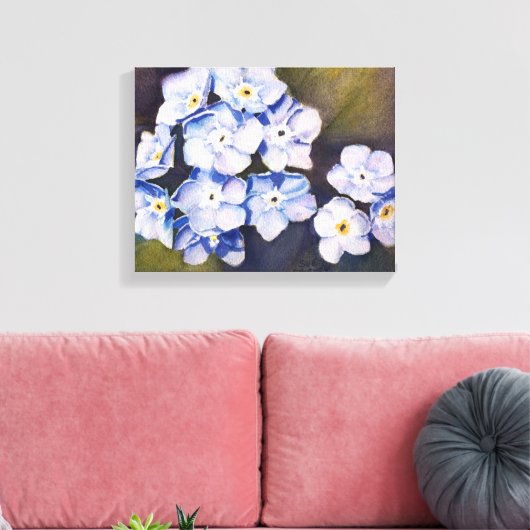 BLAUWE FORGET-ME-NOTS CANVAS AFDRUK (Insitu (Woonkamer))