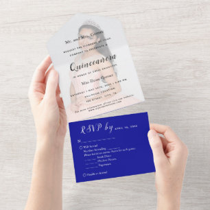 Blauwe foto-achtergrond RSVP-evenement uitnodiging